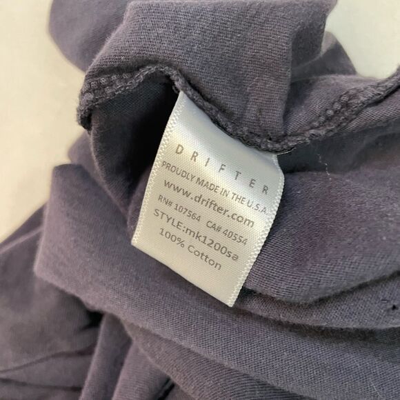 Drifter Distressed T-shirt Men Medium Navy Blue Short Sleeve - Picture 5 of 6